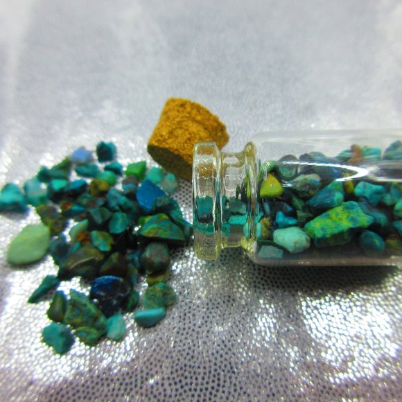 Chrysocolla Gemstone Chips In A Bottle Embellishments Natural Semi Precious - Picture 2 of 3